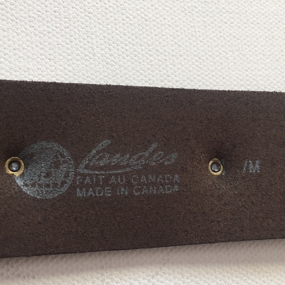 Landes leather belt brass tone buckle sz M new main image 4